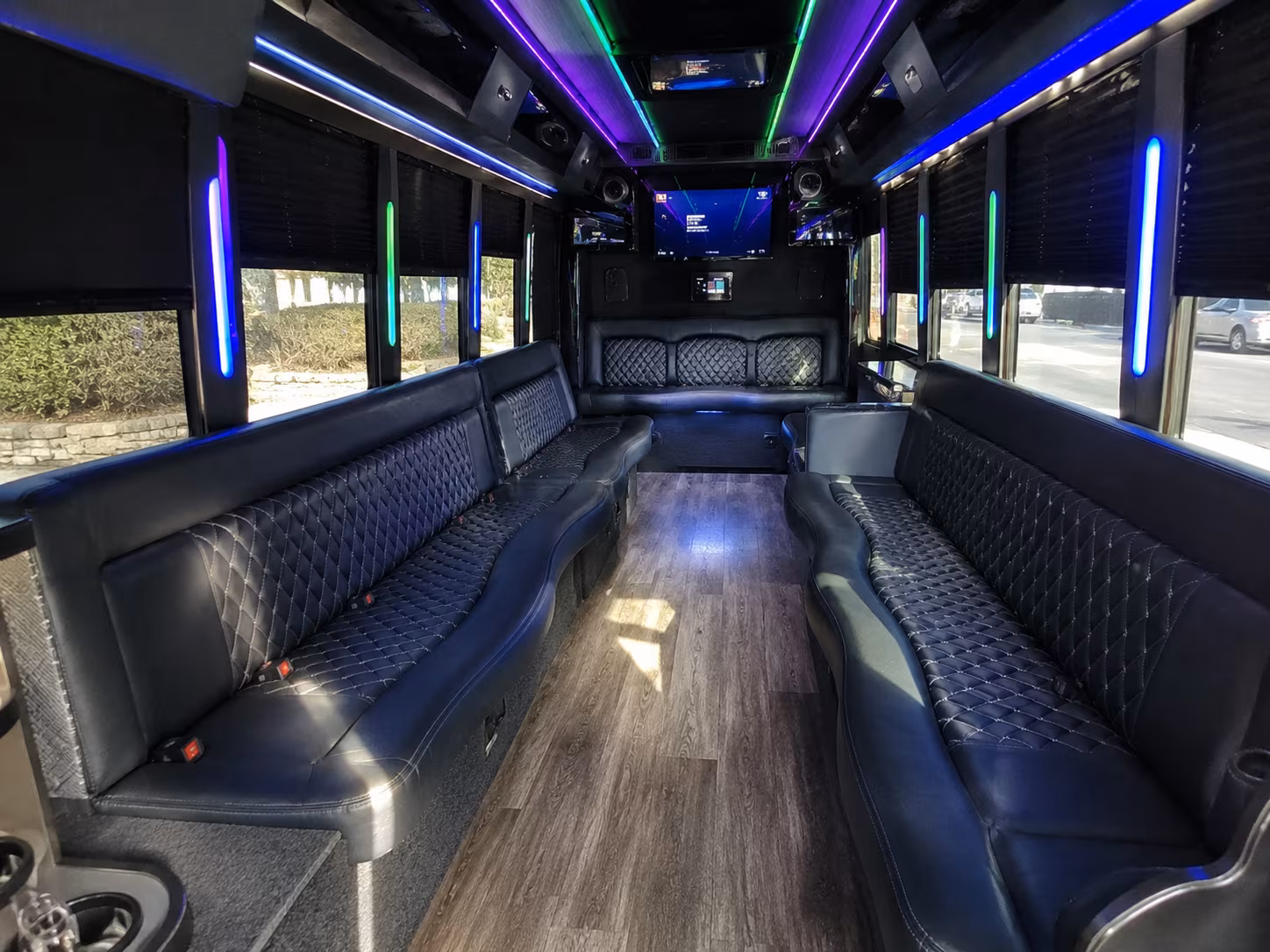 new britain 15 passenger party bus interior