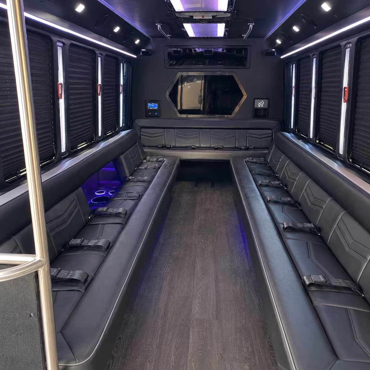 new britain 18 passenger party bus interior