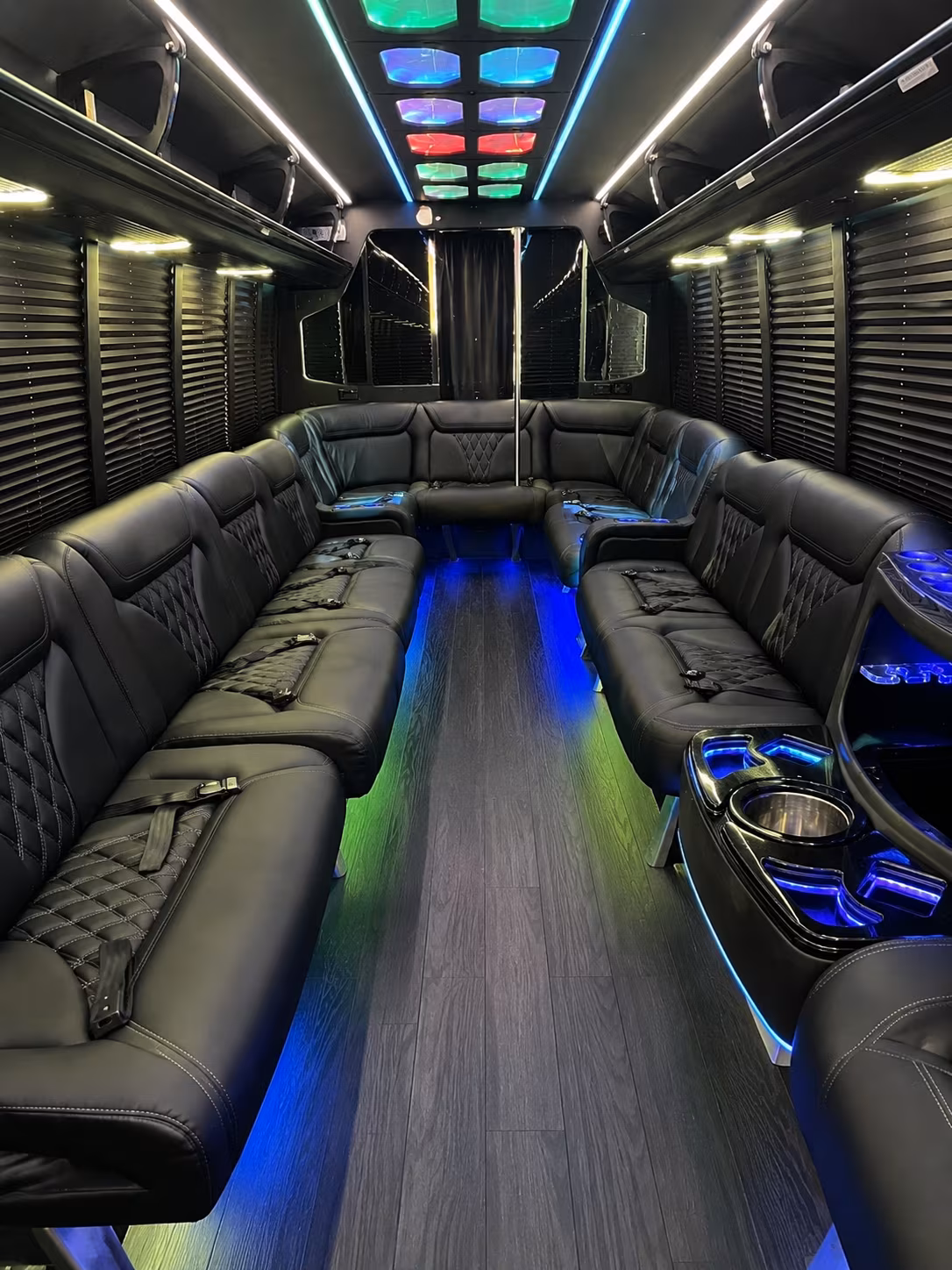new britain 20 passenger party bus interior