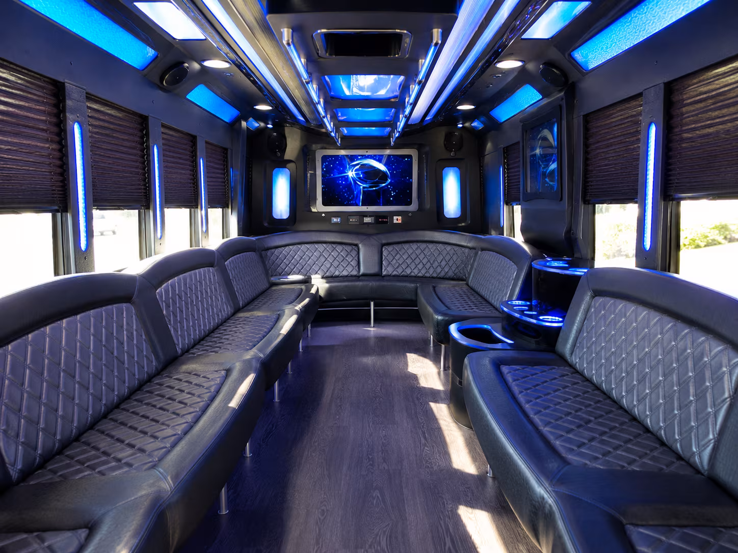 new britain 28 passenger party bus inside