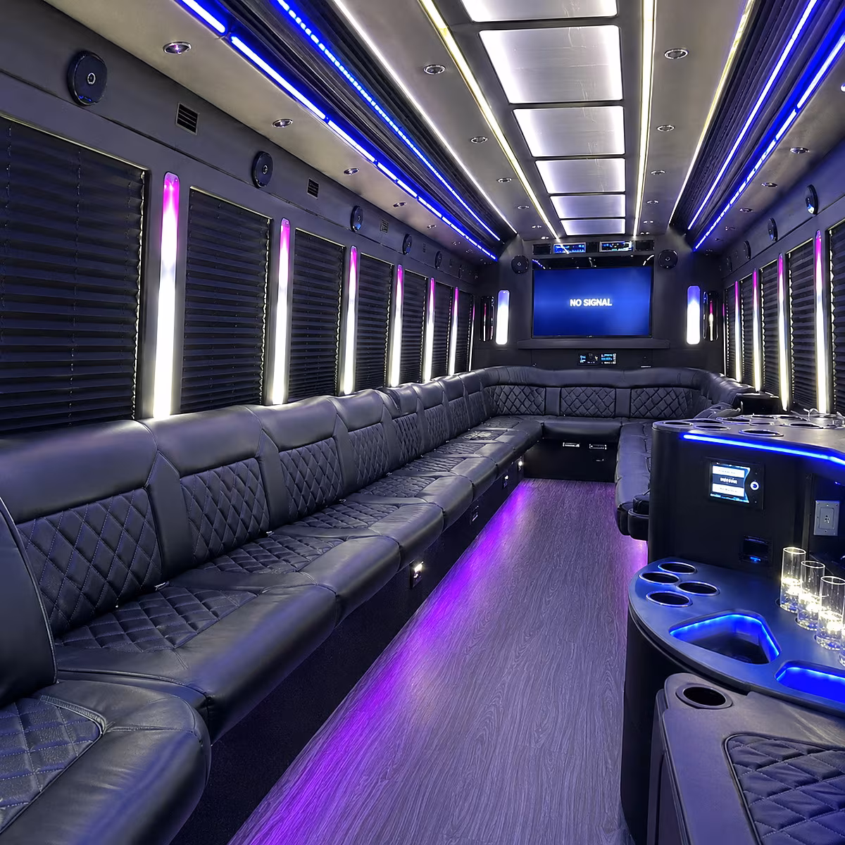 new britain 30 passenger party bus inside
