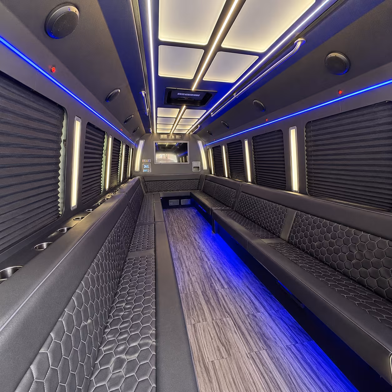new britain 30 passenger party bus interior