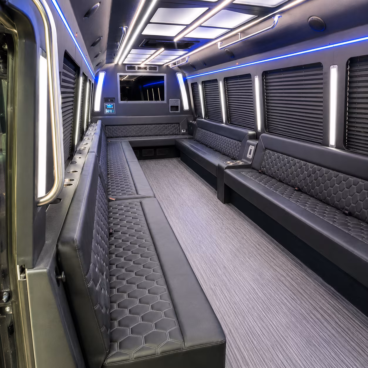 new britain 40 passenger party bus interior